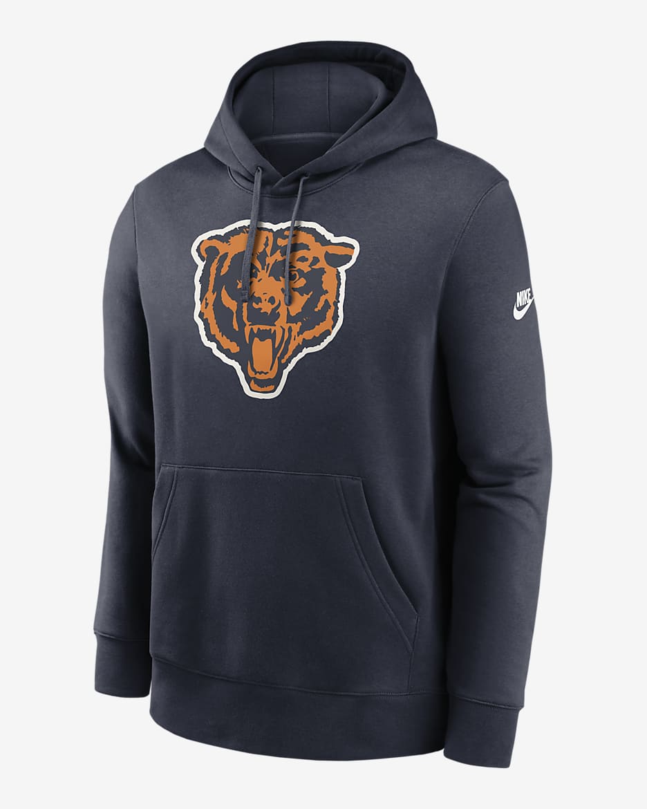 Chicago Bears Rewind Club Logo Men’s Nike NFL Pullover Hoodie - Marine