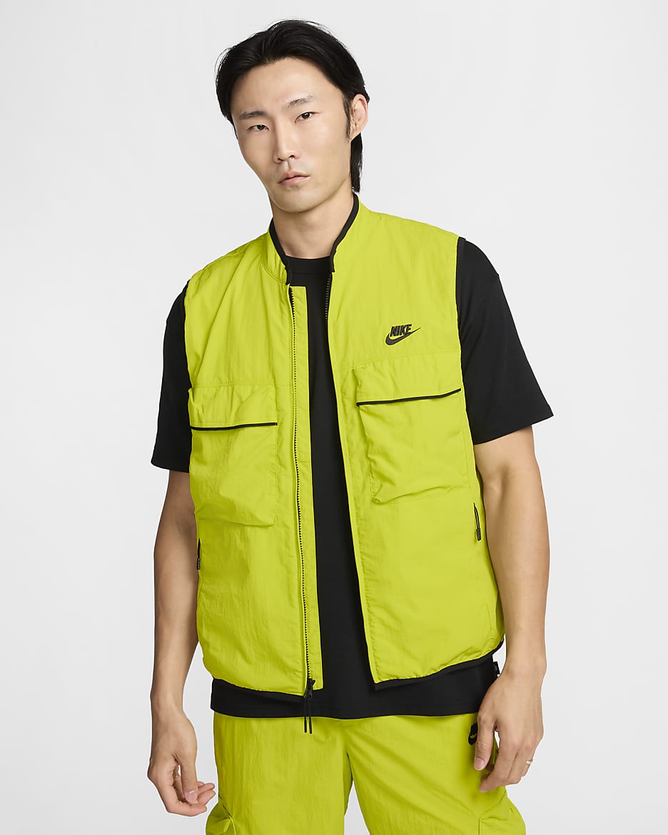 Veste sans manches tissée Nike Tech pour homme - Bright Cactus/Bright Cactus/Noir