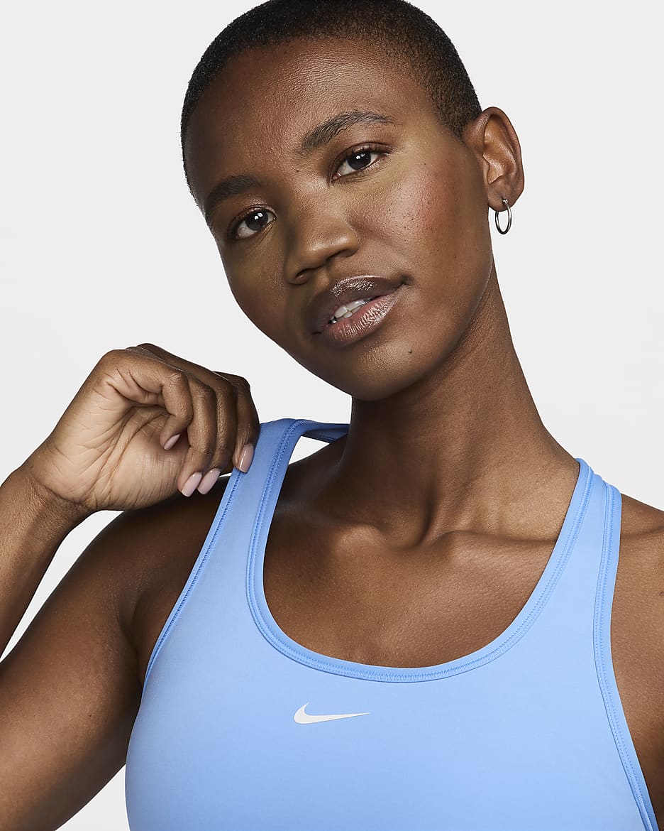 Nike Swoosh Medium Support Sport-BH mit Polster für Damen - University Blue/Sail