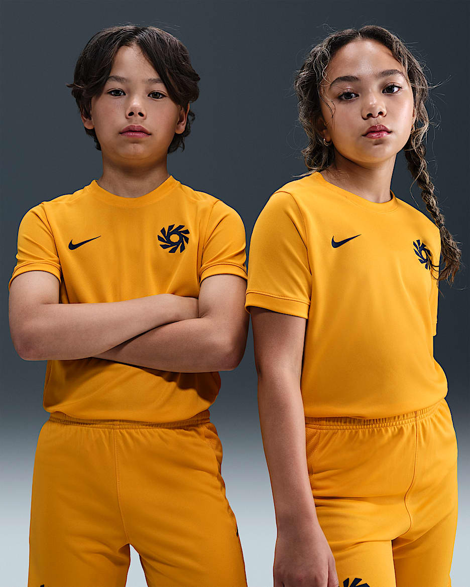 アーリン ハーランド アカデミー ジュニア Dri-FIT ショートスリーブ サッカートップ - ユニバーシティゴールド/ユニバーシティゴールド/ブラッケンドブルー/ブラッケンドブルー