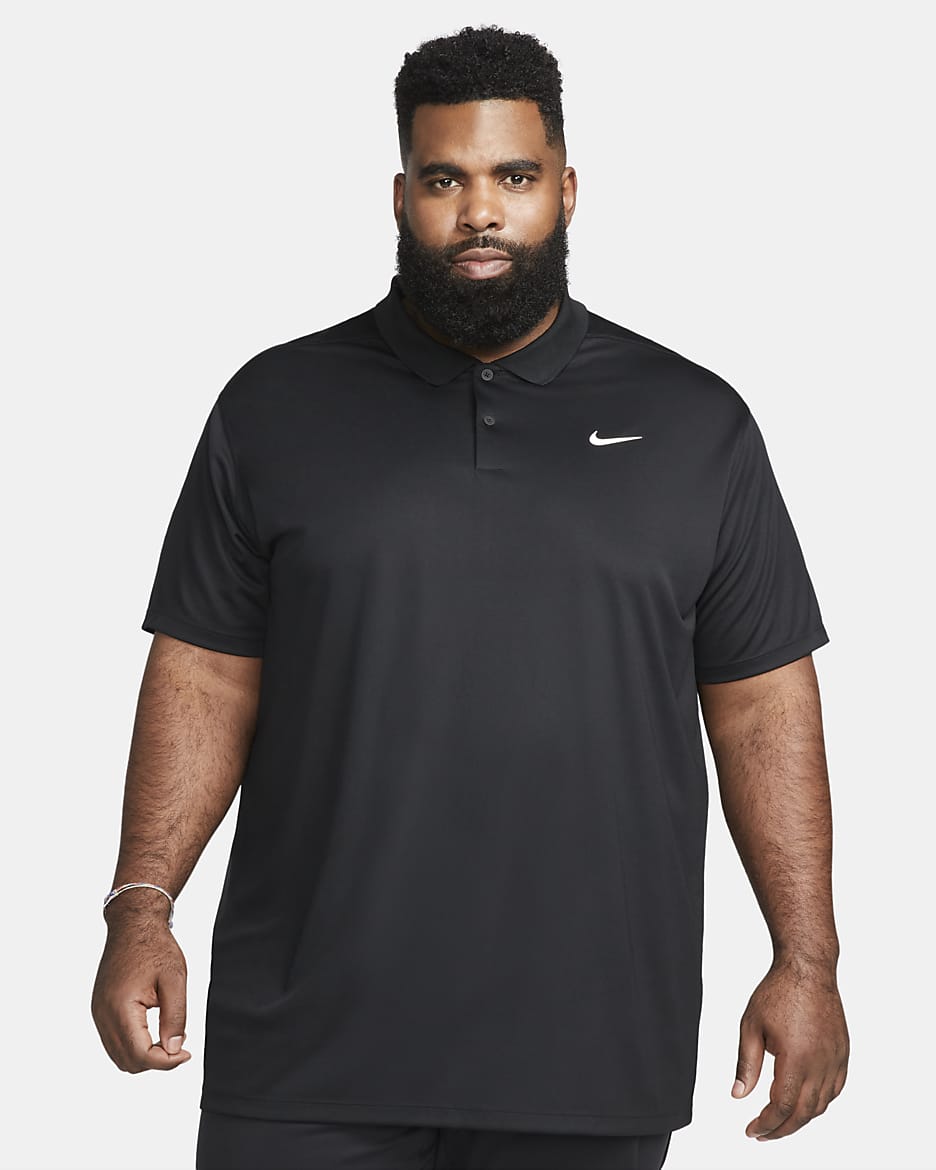 Polo de golf Nike Dri-FIT Victory pour Homme - Noir/Blanc