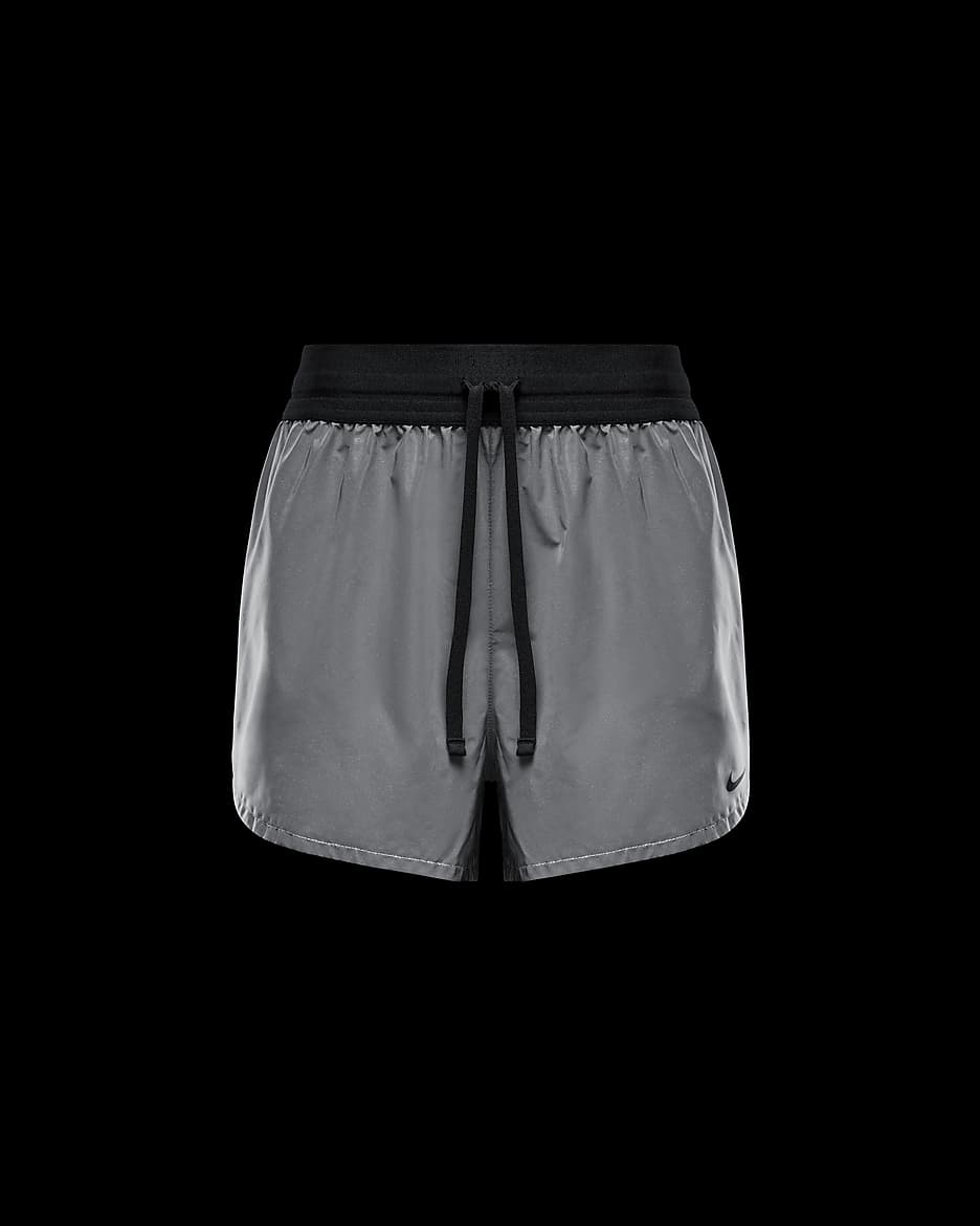 Short de running aux motifs réfléchissants Nike Running Division non doublé 8 cm pour femme - Noir/Silver