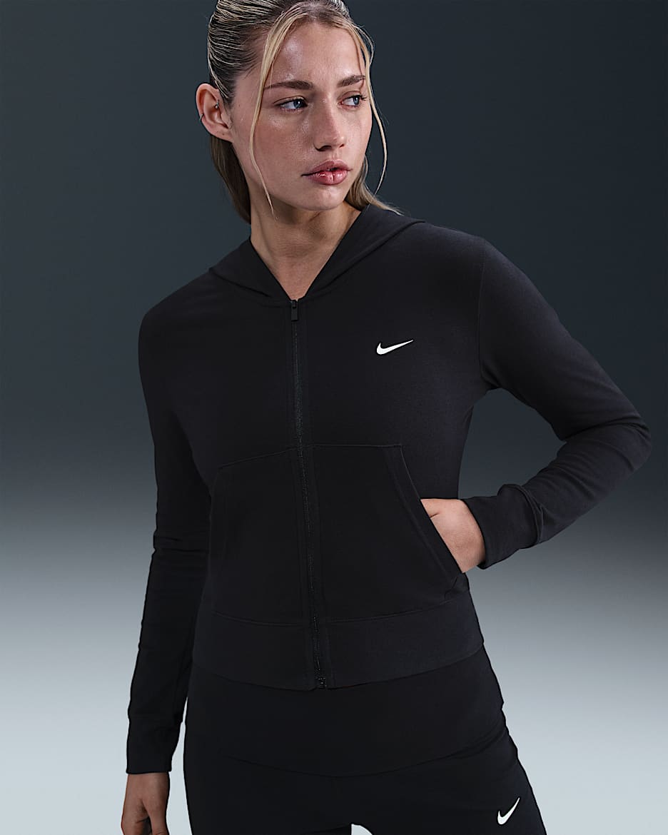 Nike Sportswear Women's Full-Zip Hooded Long-Sleeve Top - Black/Sail
