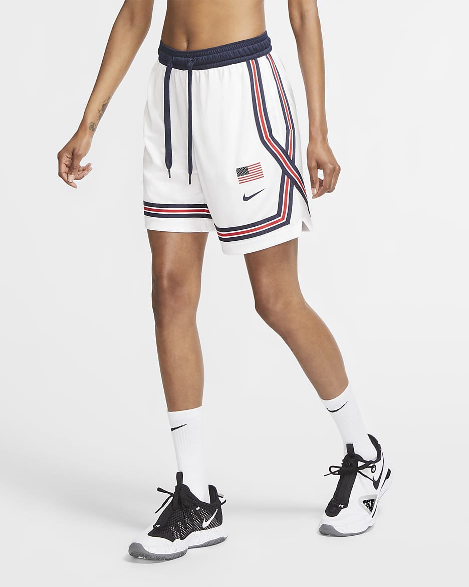 USA Women's Nike Basketball Shorts - White
