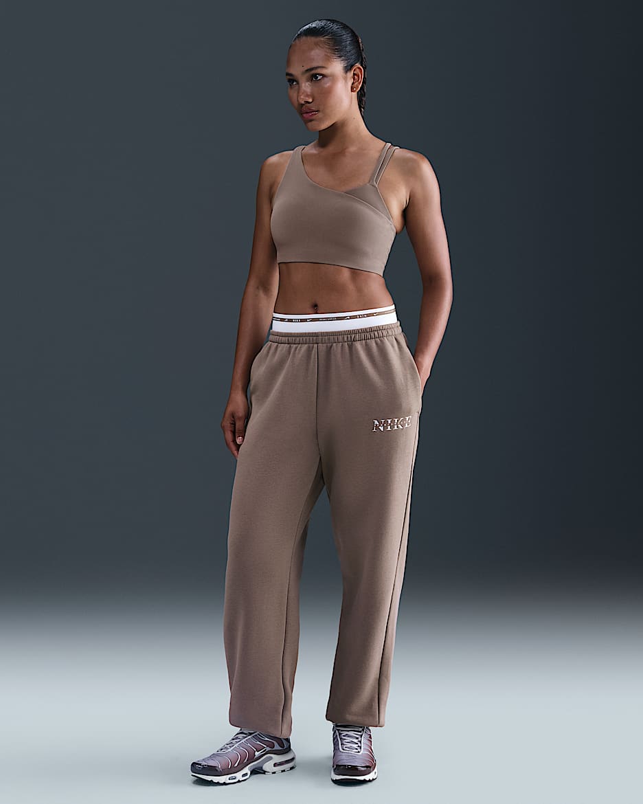 Nike Sportswear Phoenix Fleece Women's High-Waisted Tracksuit Bottoms - Mink Brown