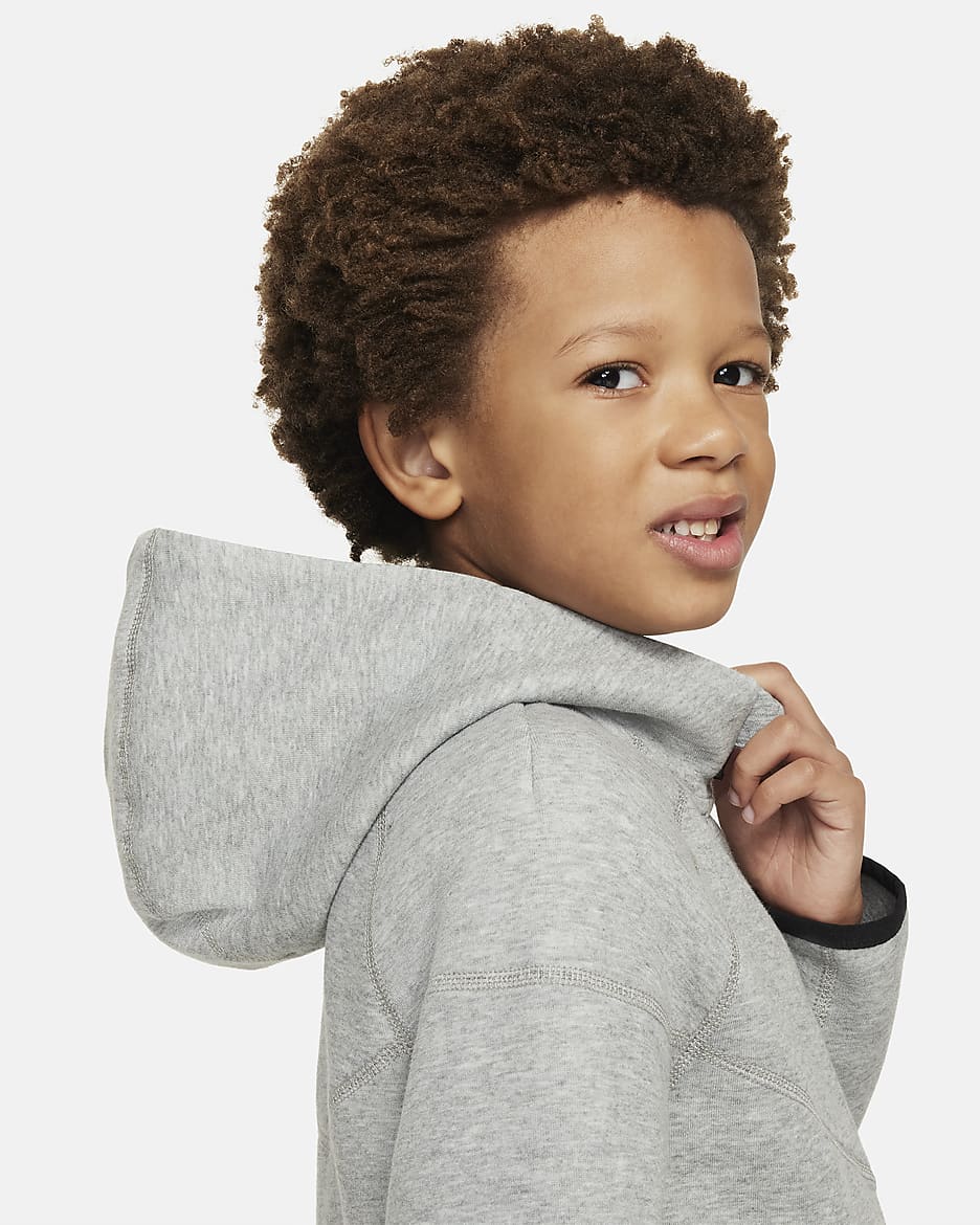 Nike Sportswear Tech Fleece Full-Zip Set 2-teiliges Hoodie-Set für jüngere Kinder - Dark Grey Heather