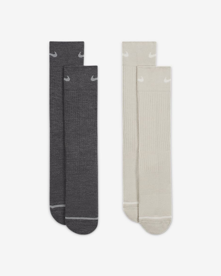 Nike Everyday Wool Cushioned Crew Socks (2 Pairs) - Multi-Color