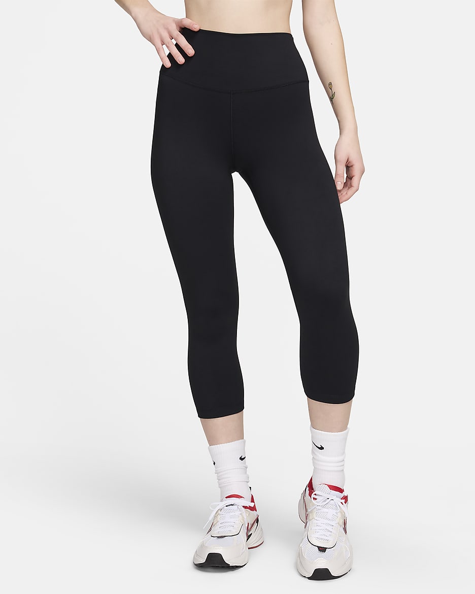 Nike One Women's High-Waisted Crop Leggings - Black/Black