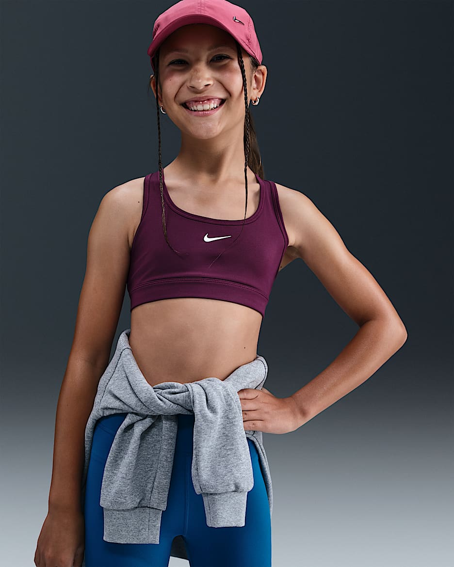 Nike Swoosh sportmelltartó lányoknak - Bordeaux/Fehér