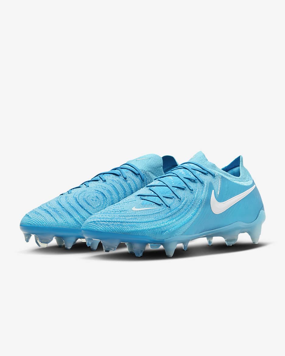 Nike Phantom GX 2 Elite SG lav fotballsko - Blue Fury/Hvit