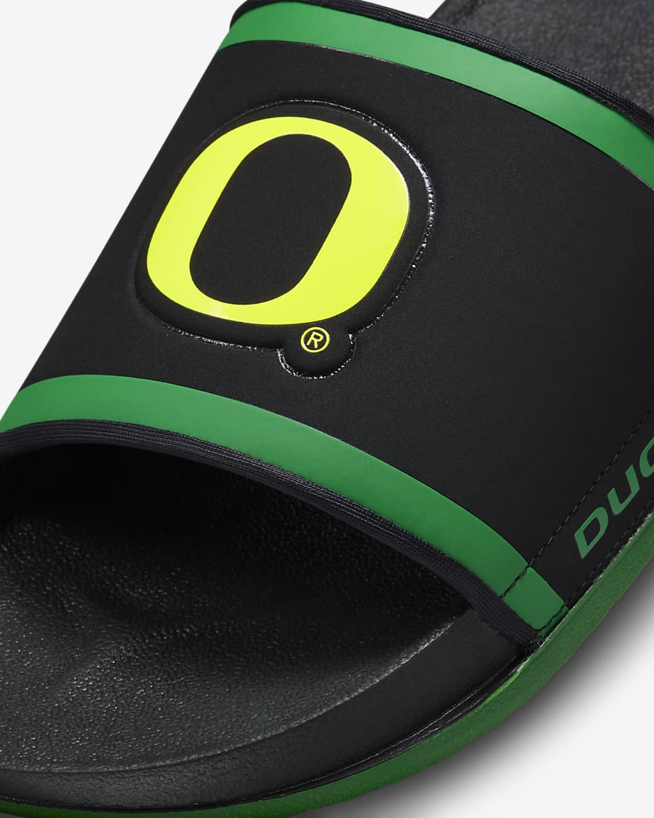 Chancla Nike Offcourt (Oregon) - Negro/Verde manzana/Amarillo strike