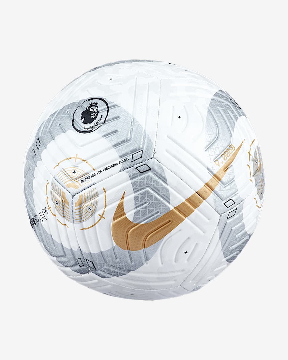 Balón de fútbol Premier League Strike - Blanco/Plata/Oro