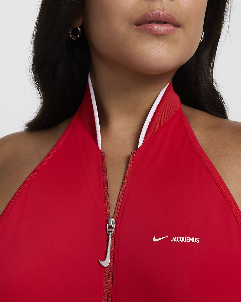 Nike x Jacquemus Women's High-Neck 1-Piece Swimsuit - University Red/Silver