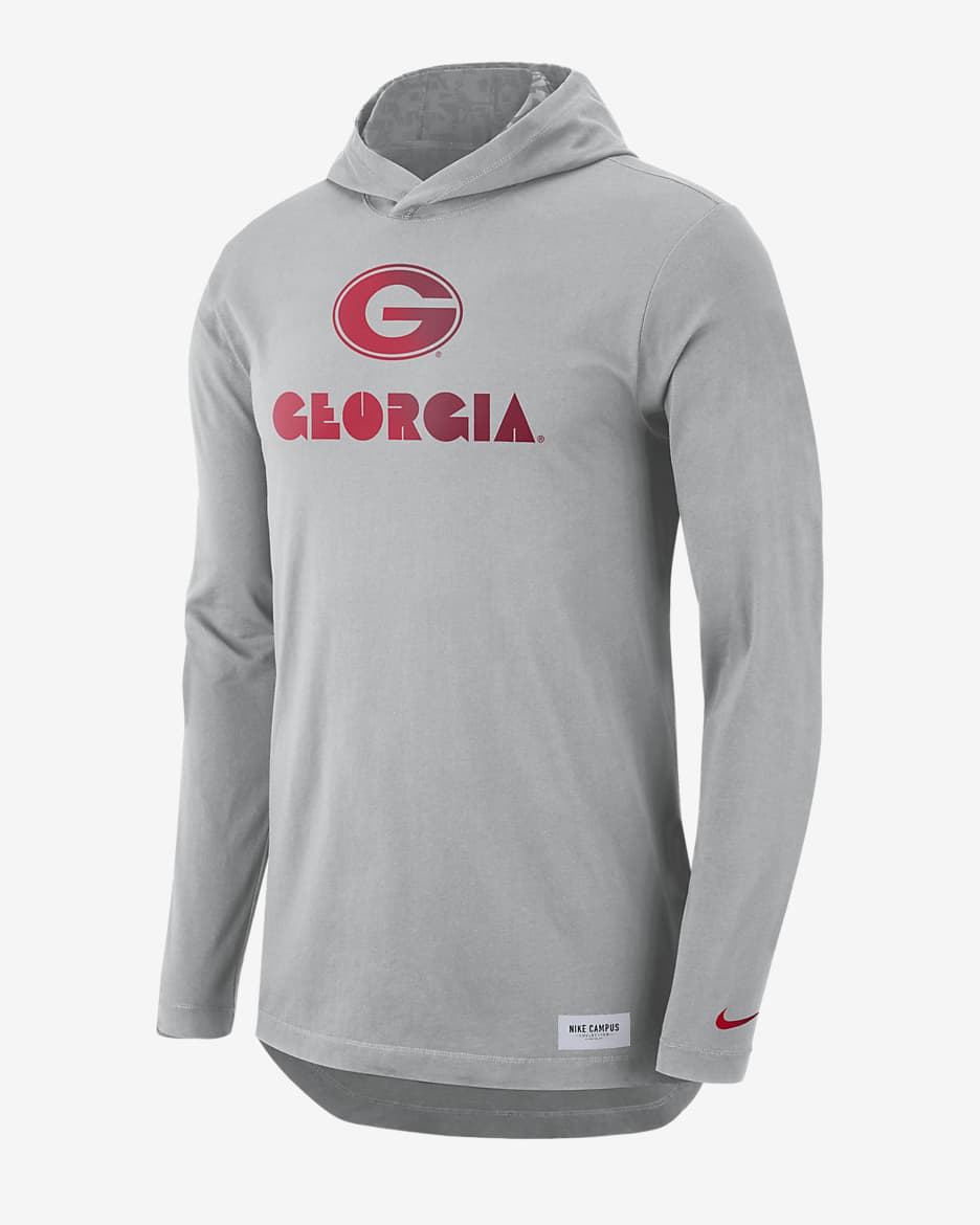 Nike College Dri-FIT (Georgia) Men's Long-Sleeve Hooded T-Shirt - Flat Silver