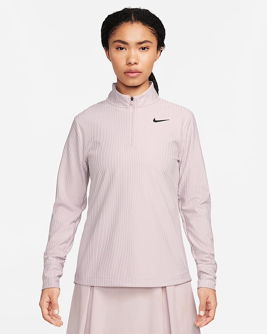 Nike Tour Women's Dri-FIT ADV 1/4-Zip Golf Top - Platinum Violet/Black