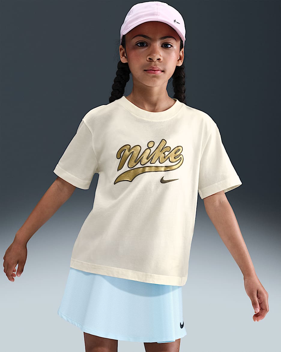 Nike Sportswear Samarreta - Nena - Sail/Or metal·litzat