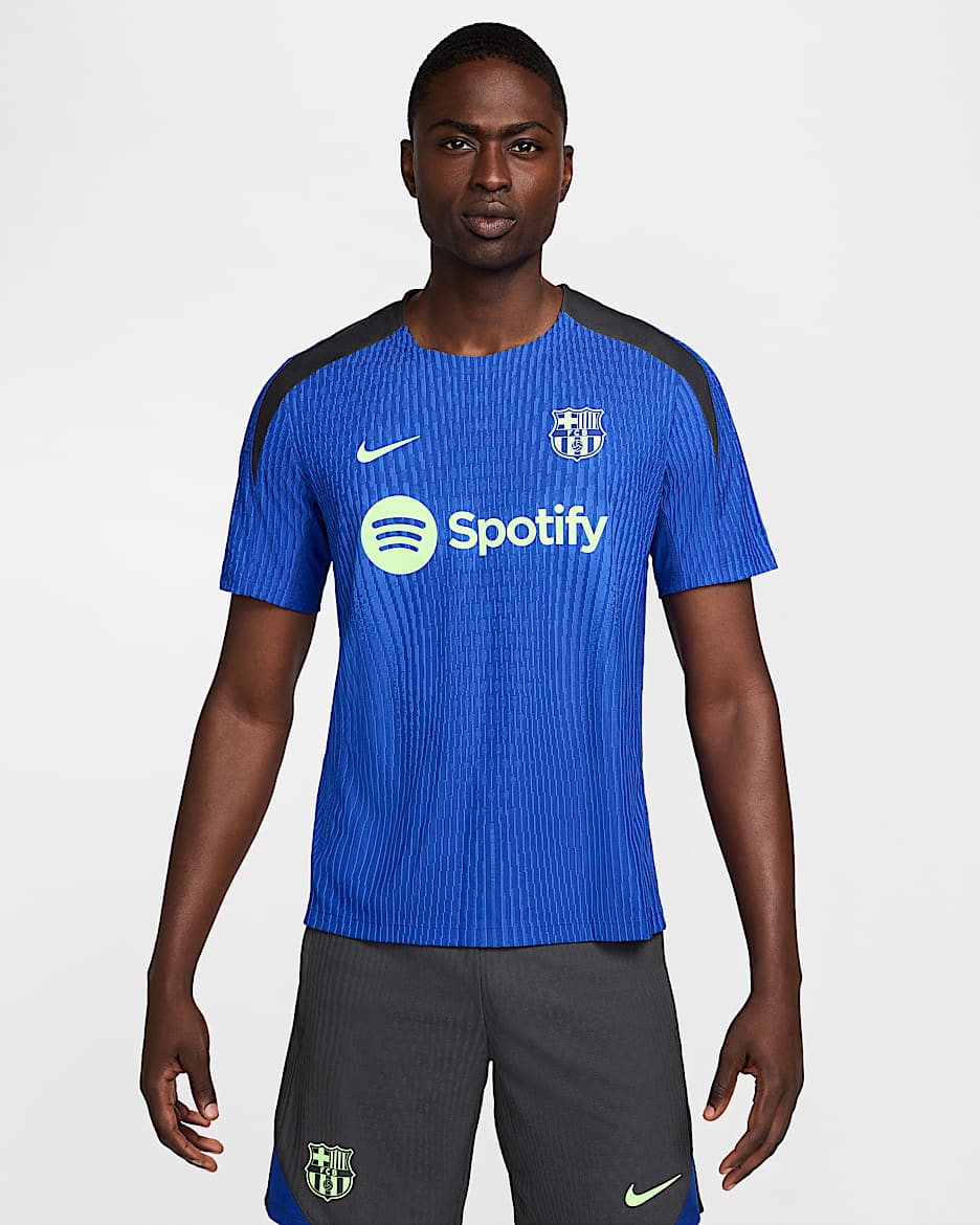 F.C. Barcelona Strike Elite Third Men's Nike Dri-FIT ADV Football Short-Sleeve Top - Old Royal/Anthracite/Lime Blast