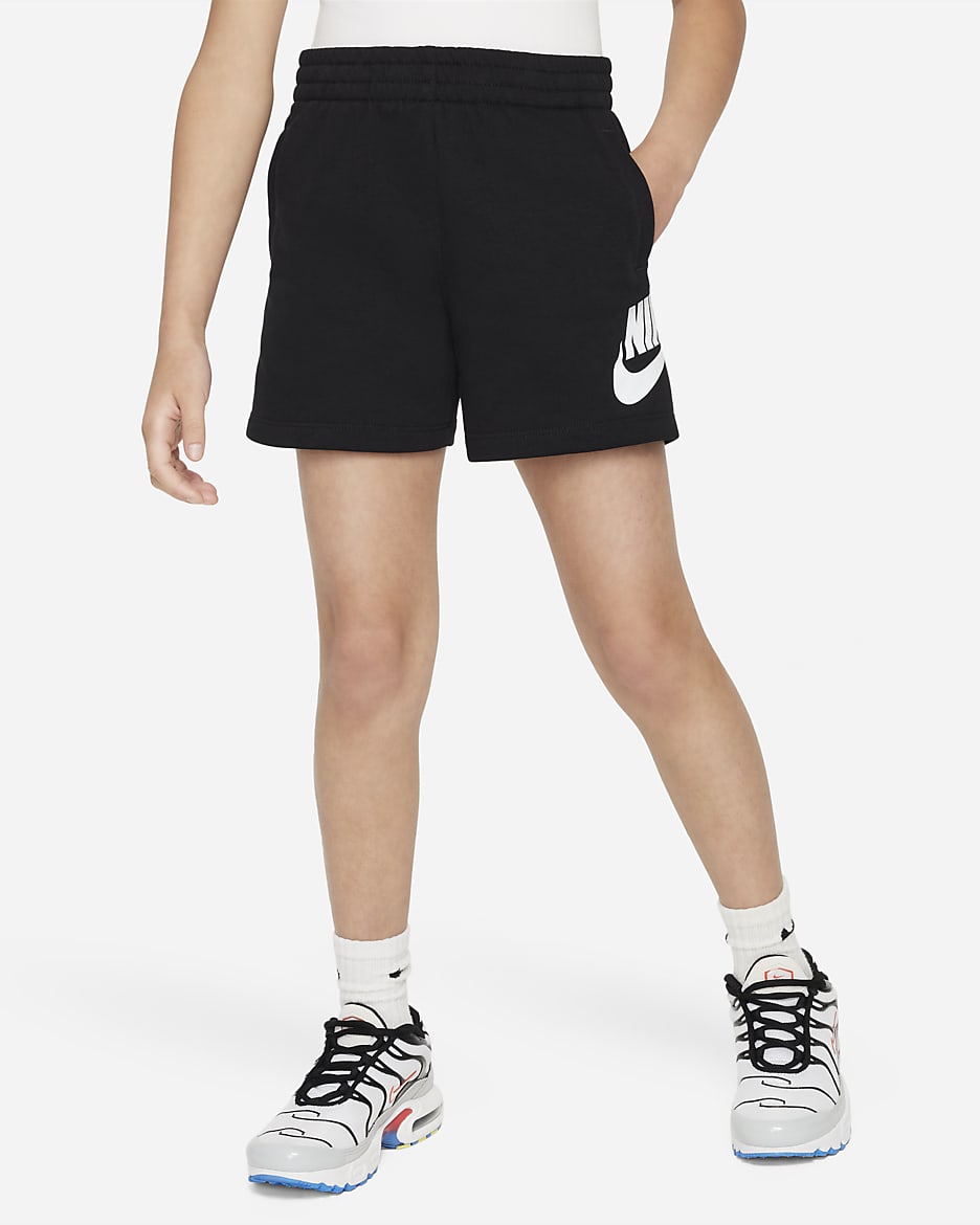Shorts de French Terry para niños talla pequeña Nike Sportswear Club - Negro