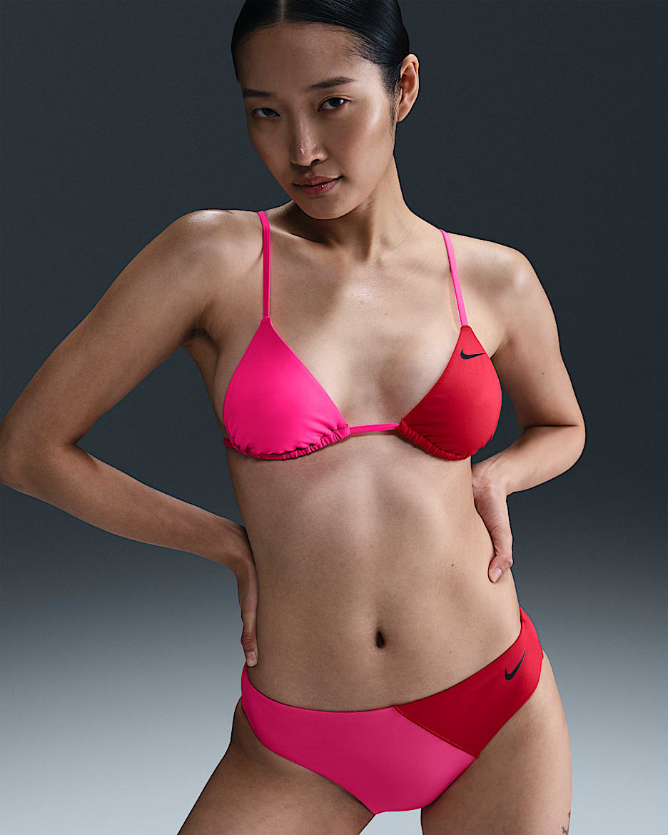 Parte de arriba de bikini triangular para mujer Nike Swim - Rojo universitario