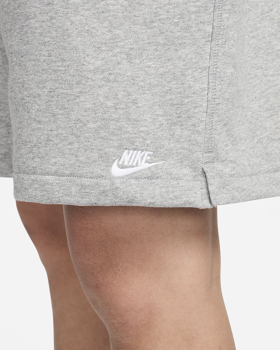 Shorts Flow in French Terry Nike Club – Uomo - Dark Grey Heather/Light Smoke Grey/Bianco