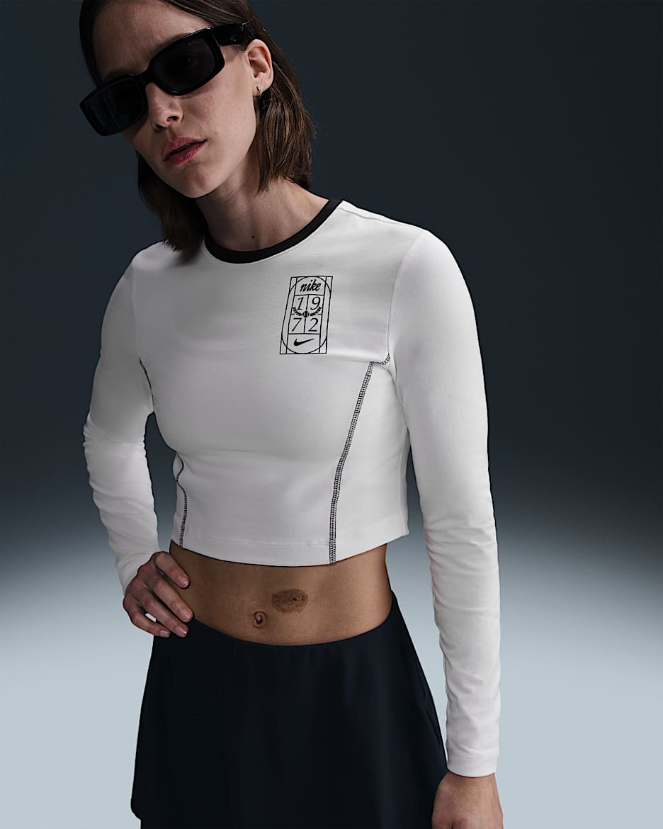 Maglia corta a manica lunga Nike Sportswear – Donna - Bianco
