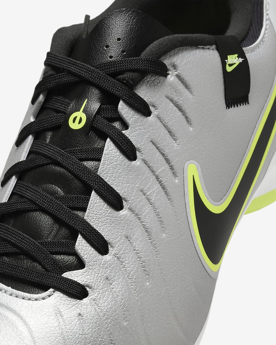 Nike Tiempo Legend 10 Academy Botes de futbol de perfil baix per a terrenys diversos - Platejat metal·litzat/Volt/Negre