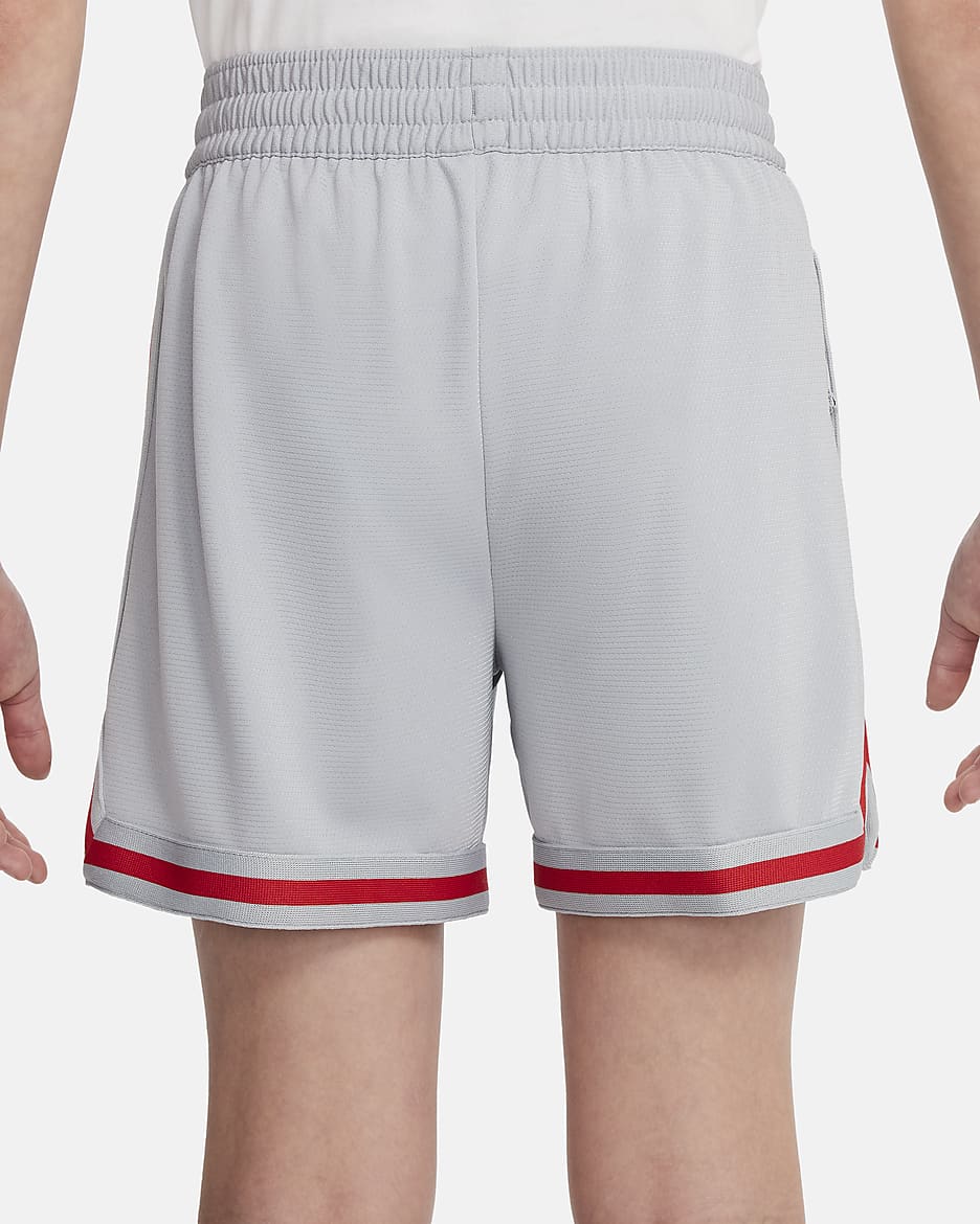 Shorts de básquetbol de 13 cm para niños talla grande Nike DNA - Gris lobo/Blanco