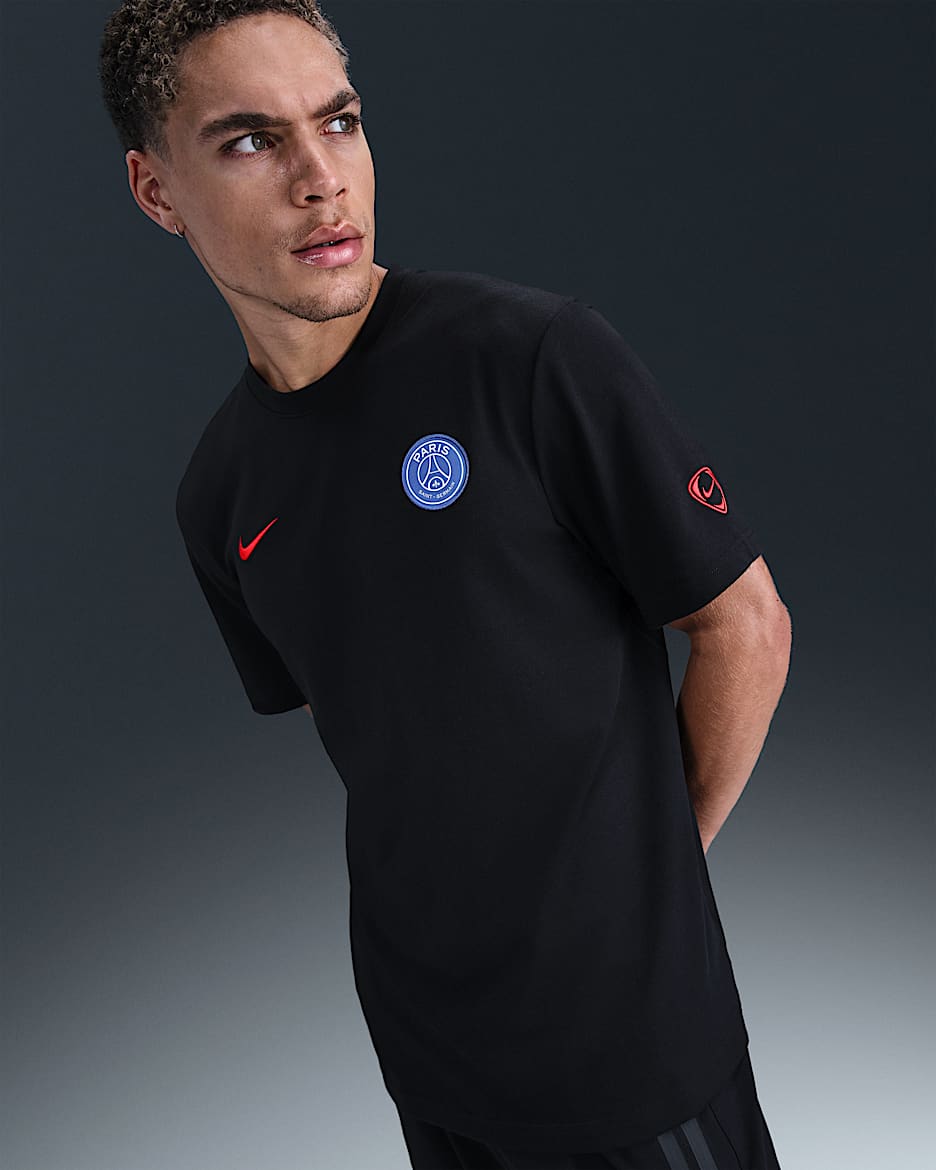 Paris Saint-Germain Primary Third Nike Dri-FIT Total 90 Fußball-Kurzarmshirt (Herren) - Schwarz/Global Red