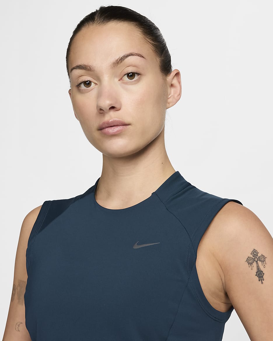 Camiseta de tirantes de correr Dri-FIT con bolsillo para mujer Nike Running Division - Azul marino militar