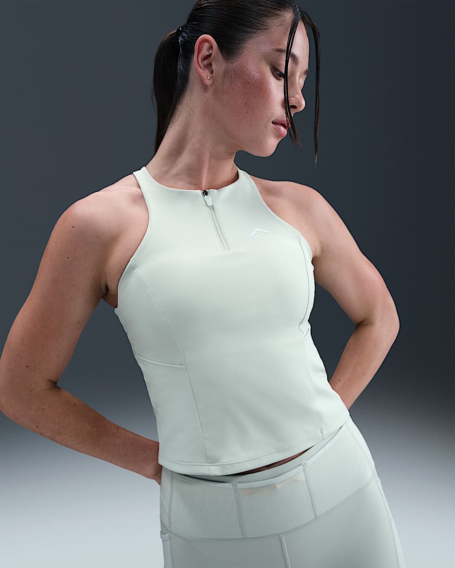Nike Trail Women's Medium-Support Padded Sports Bra Tank Top - Light Silver
