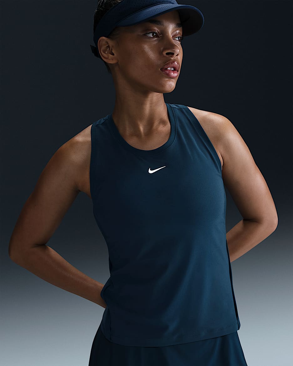 Nike Victory Women's Dri-FIT Tennis Tank Top - Armory Navy/White