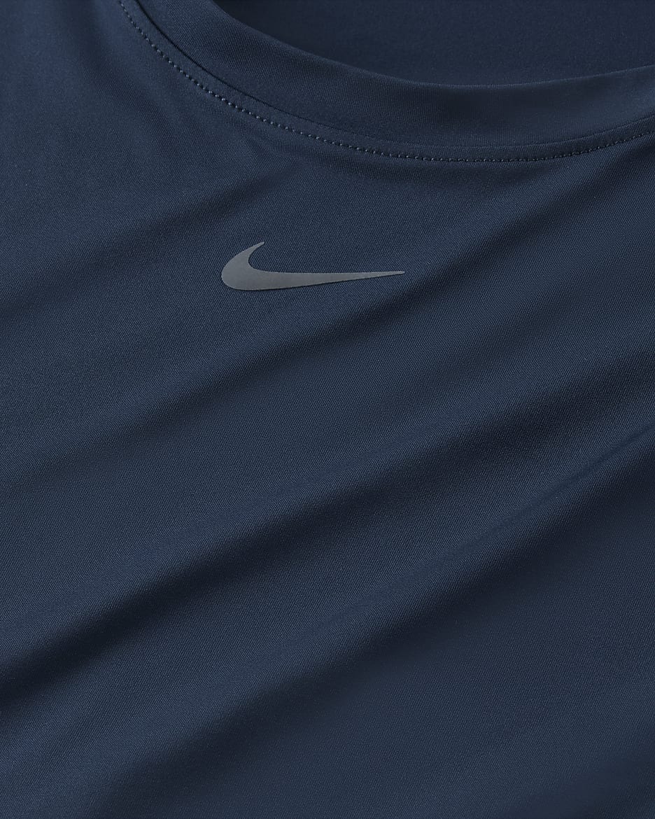 Camiseta de tirantes Dri-FIT para mujer (talla grande) Nike One Classic - Azul marino militar/Negro