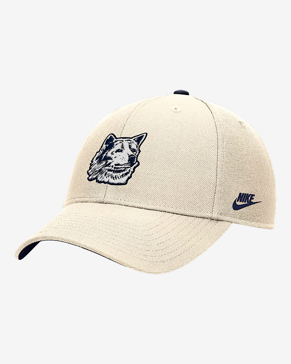 UConn Rise Men's Nike College Adjustable Cap - Natural