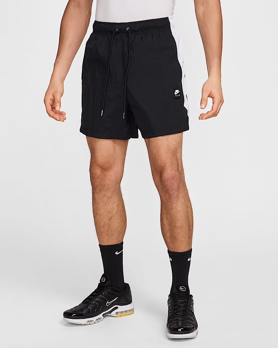 Shorts de tejido Woven para hombre Nike Air - Negro/Blanco/Blanco