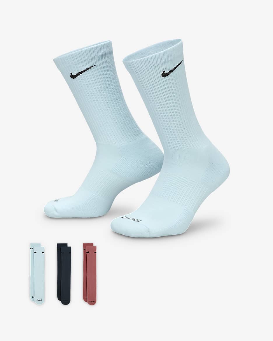 Nike Everyday Plus Cushioned Training Crew Socks (3 Pairs) - Multi-Color