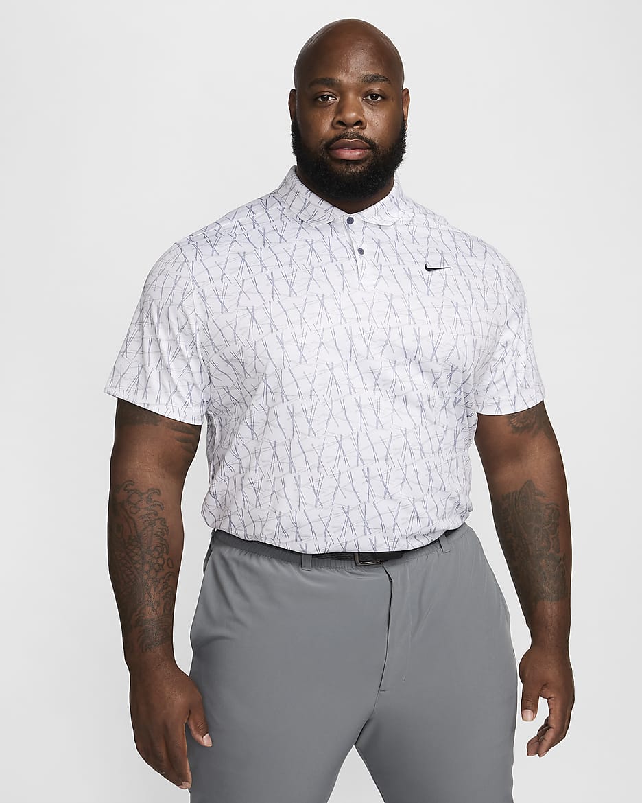 Polo de golfe Nike Victory+ para homem - Branco/Light Carbon/Branco/Light Carbon