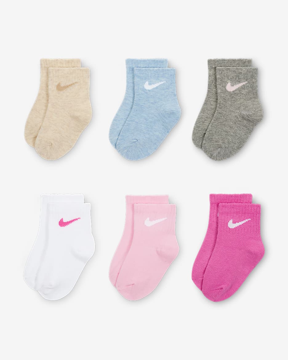 Calcetines al tobillo para bebé e infantil (6 pares) Nike Swoosh - Rosa alegre