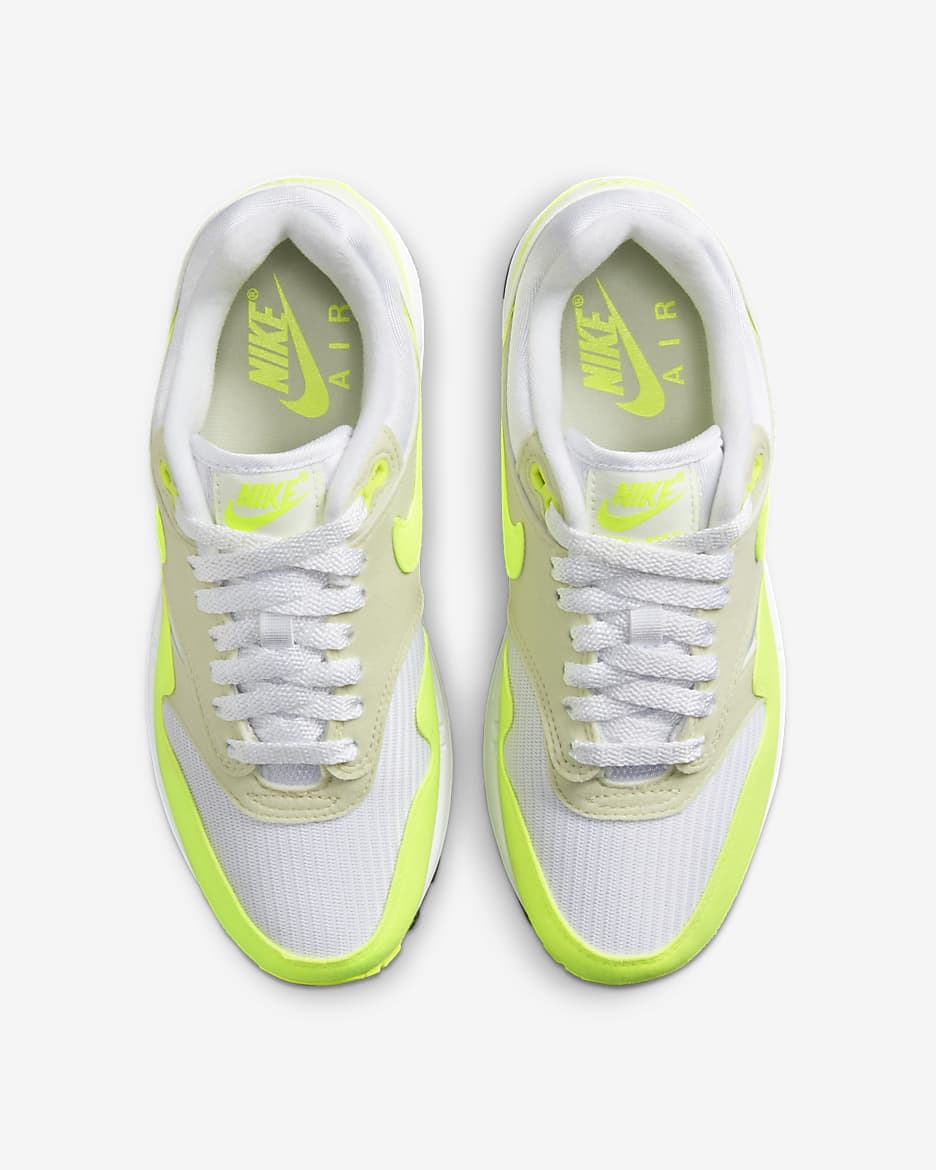 Calzado para mujer Nike Air Max 1 - Blanco/Mar de cristal/Negro/Volt