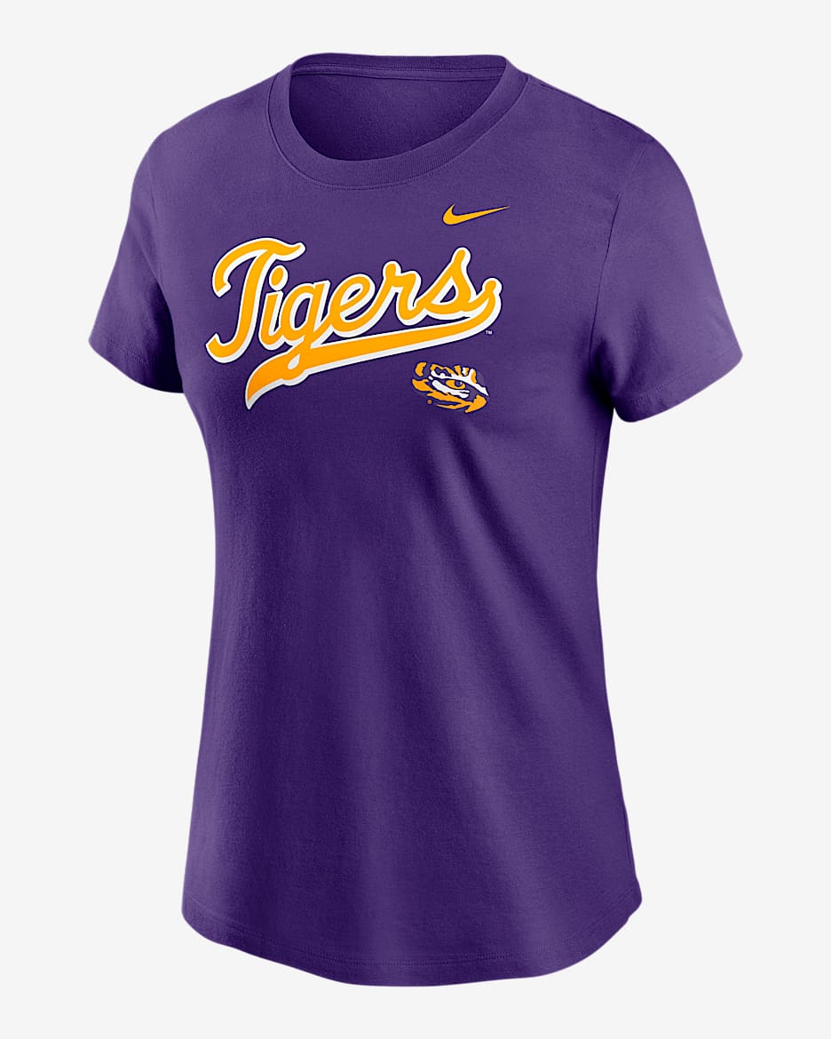 LSU Athletic Prep Arch Local Script Women's Nike College T-Shirt - Purple