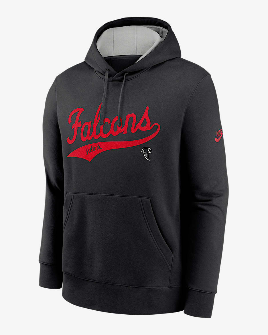 Atlanta Falcons Rewind Club Logo Men's Nike NFL Pullover Hoodie - Black