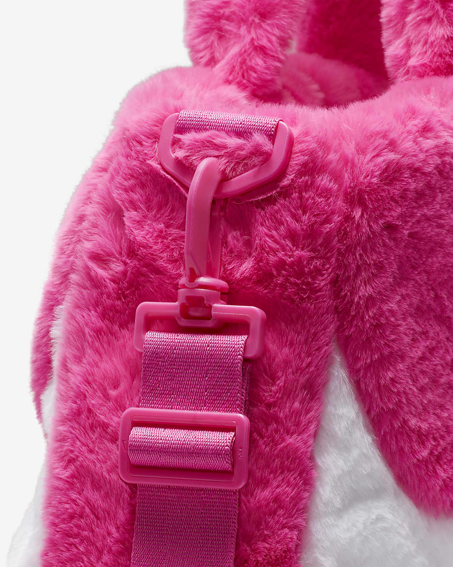 Nike Sportswear Faux Fur Tote (10L) - Laser Fuchsia/Laser Fuchsia/White