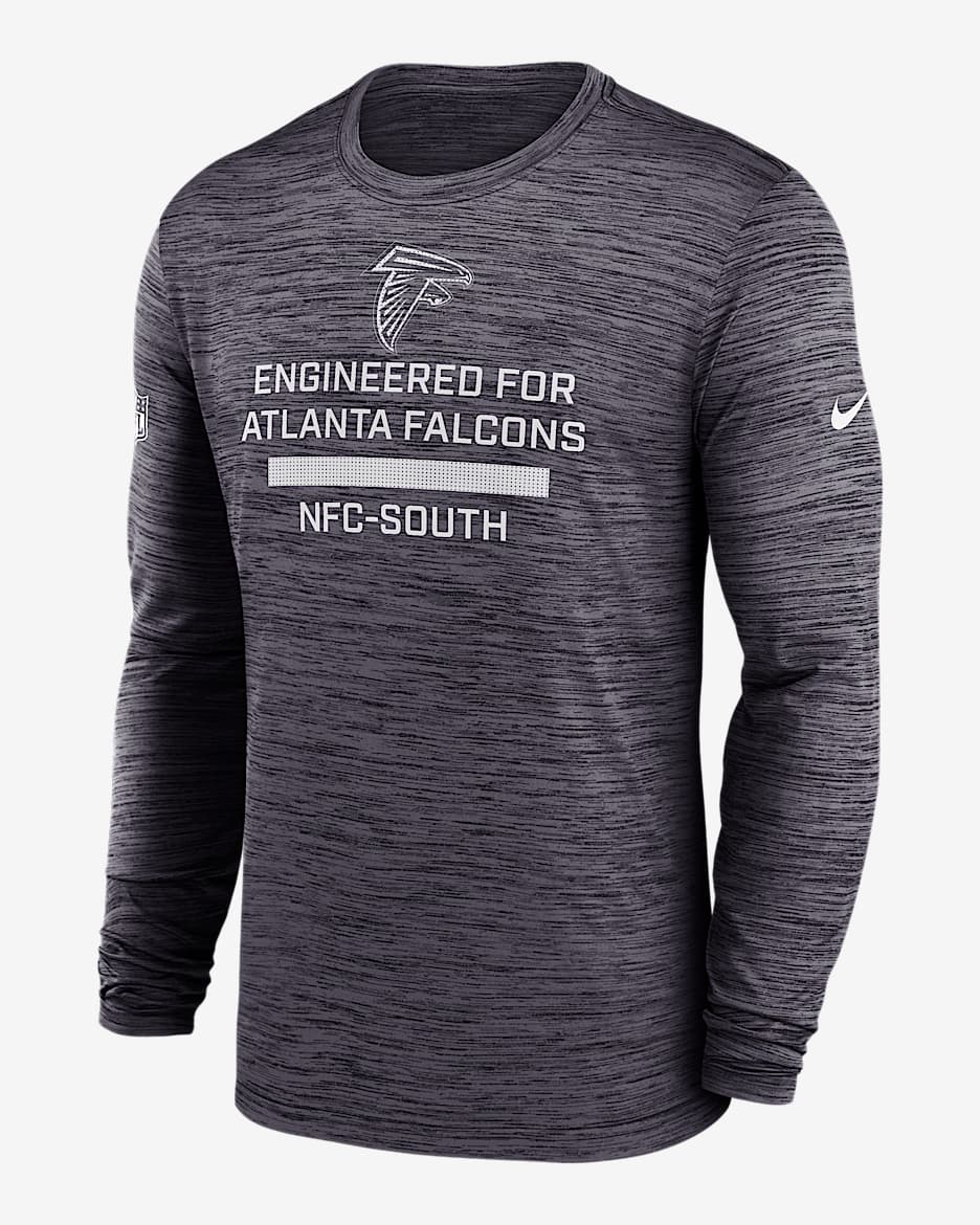 Atlanta Falcons Sideline Team Issue Velocity Men's Nike Dri-FIT NFL Long-Sleeve T-Shirt - Black