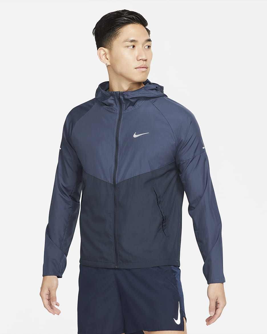 เสื้อแจ็คเก็ตวิ่งผู้ชาย Nike Repel Miler - Thunder Blue/Dark Obsidian