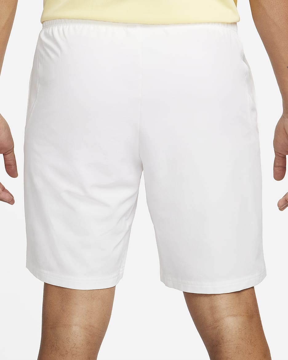 Short de tennis 23 cm NikeCourt Advantage pour homme - Blanc/Blanc/Noir