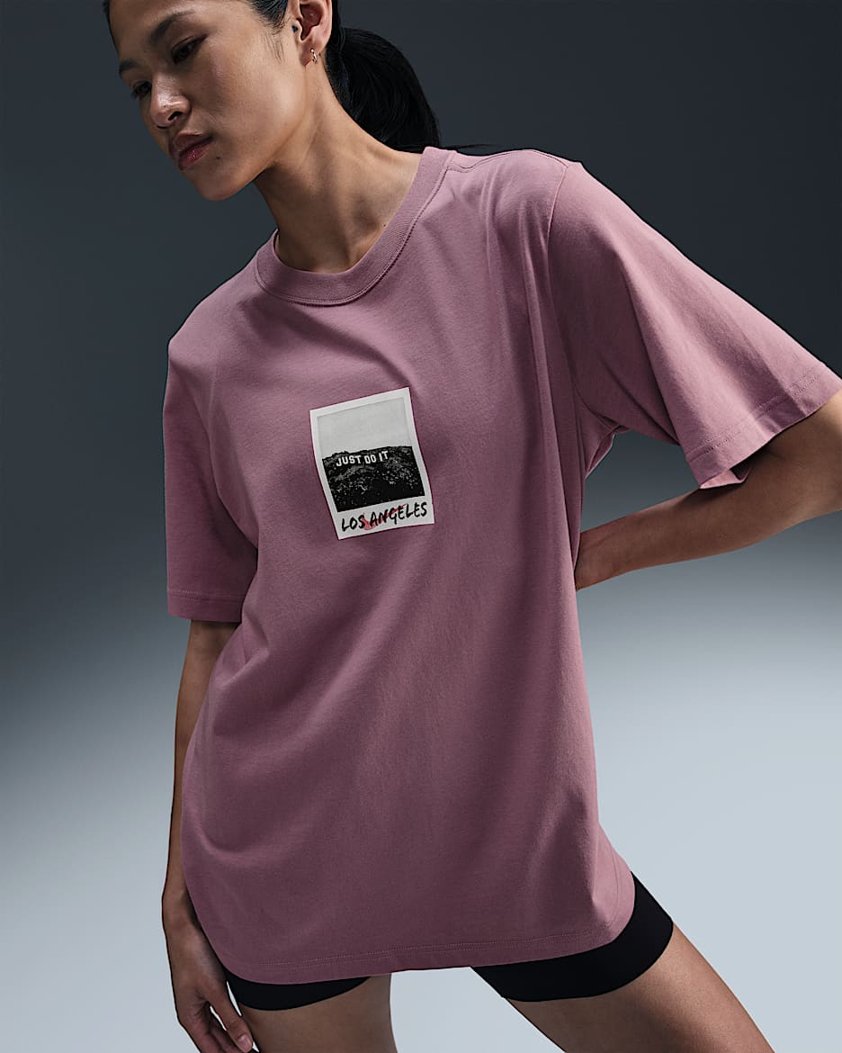 Playera de cuello redondo para mujer Nike Sportswear - Polvo ciruela
