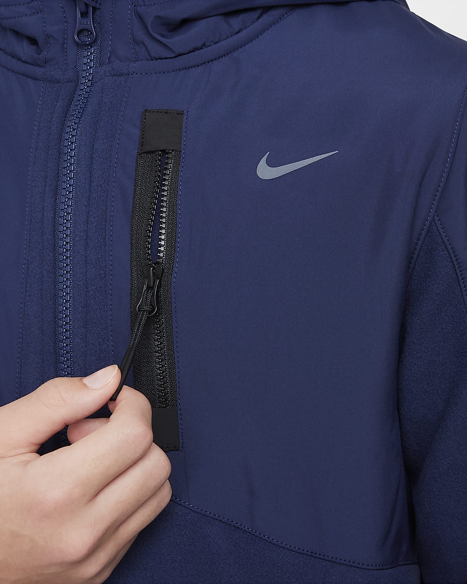 Nike Sportswear City Utility EasyOn Big Kids' Therma-FIT Winterized Jacket - Midnight Navy/Midnight Navy/Black