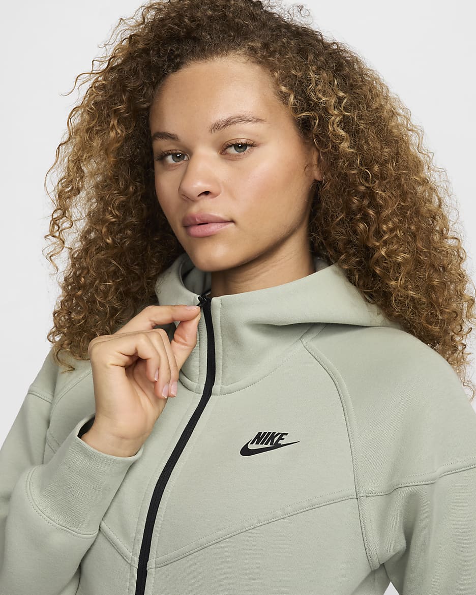 Sweat à capuche et zip Nike Sportswear Tech Fleece Windrunner pour femme - Jade Horizon/Noir