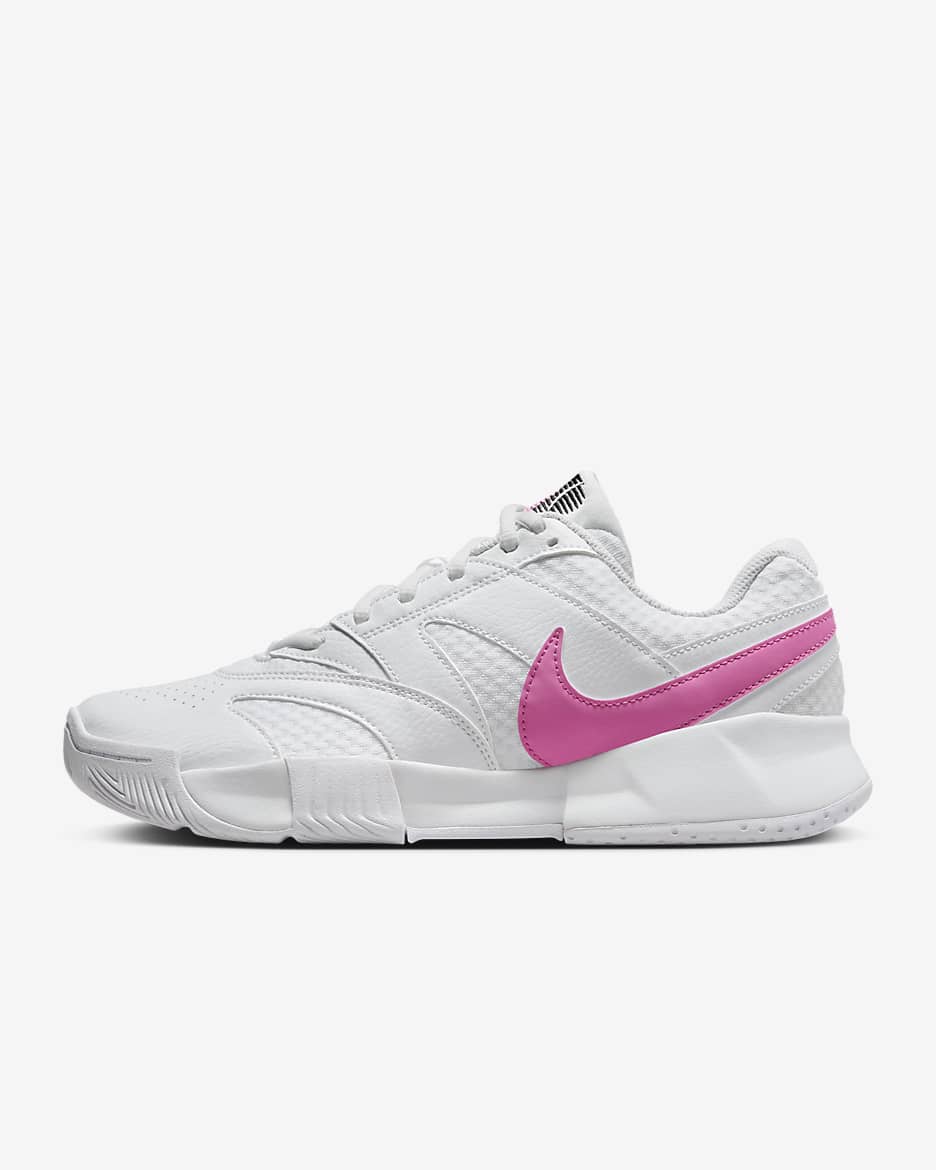 Calzado de tenis para mujer NikeCourt Lite 4 - Blanco/Negro/Rosa alegre