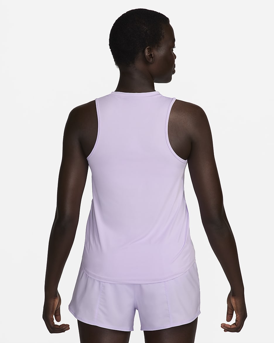 Nike One hardlooptanktop met graphic voor dames - Lilac Bloom/Wit