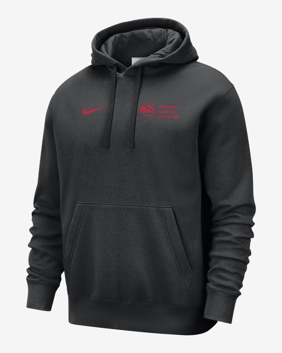 Atlanta Hawks Club Courtside Men's Nike NBA Pullover Hoodie - Black